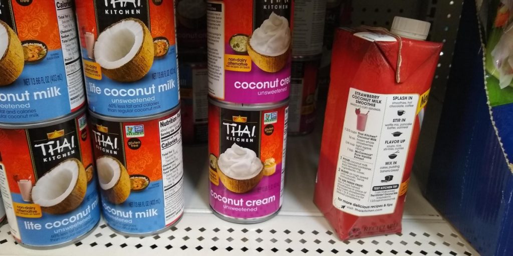 Thai Kitchen Coconut Cream is great for keto product at Walmart